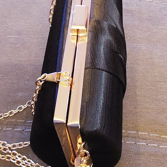 Natasha Black Clutch with Gold Tassel - Picture 3 of 5